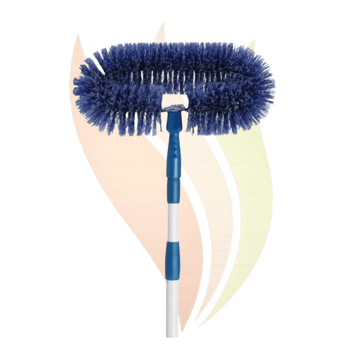 Fan cobweb broom with handle