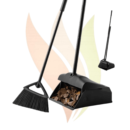 Lobby Dustpan With Broom Black